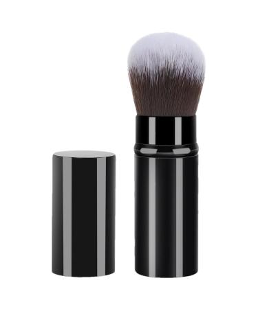 eizliyorum Makeup Brush for Foundation - Telescopic Small Cosmetics Brushes Portable Powder Brushes Soft Face Makeup Brush for Sunscreen Bronzing Powder Black