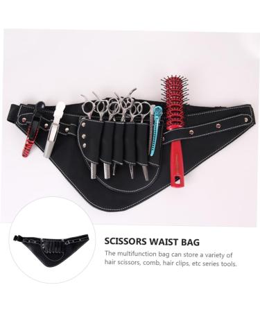 Beaupretty 3-Piece Hairdressing Kit | Scissor Belt Holder Hair Scissors Bag & Brush | Durable PU Black | International Shipping Available - Buy Online on GoSupps.com