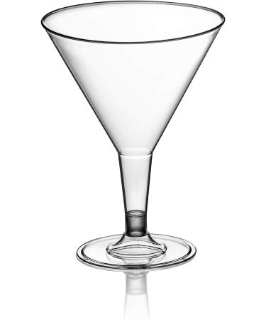 DecorRack 24 Martini Cocktail Glasses - Plastic Party Champagne Cups for Outdoor Events - Stackable Stemmed, Reusable, Disposable - Pack of 24 - Buy Online on GoSupps.com