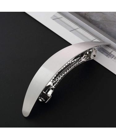 Set of 2 French Hair Barrettes - Gold and Silver Spring Clips for Women - Oval Hair Jewelry - Buy Online on GoSupps.com