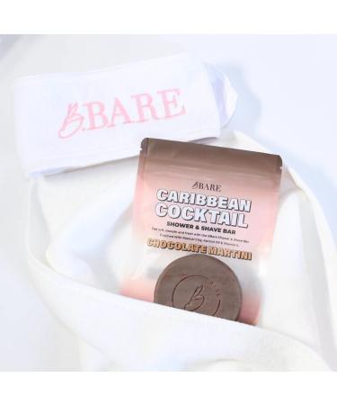 BBare Shower & Shave Bar - Caribbean Cocktail Chocolate Martini | Chocolate Liqueur-Scented Bar Soap for Soft and Smooth Shaving in Shower