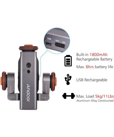 Andoer Track Dolly L4 PRO: Motorized 3-Wheel Camera Dolly with Wireless Remote Control - Gray - Buy Online on GoSupps.com