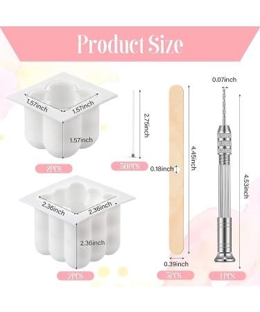 3D Silicone Soy Candle Mold Kit with 50 Wicks - Handmade Bubble Cube Mold Set for Candle Making and DIY Crafts - Buy Online on GoSupps.com