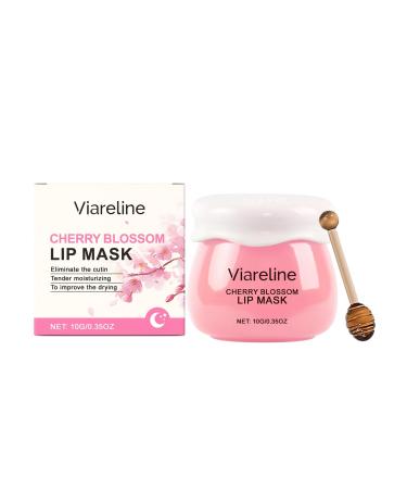 Viareline Cherry Blossom Lip Balm available in all seasons exfoliating hydrating and moisturizing brightening lip skin moisturizing and improving lip lines