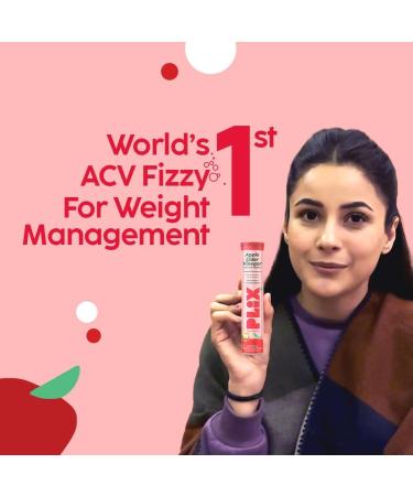 PL'IX - THE PLANT FIX Apple Cider Vinegar 15 Effervescent Tablet ACV with mother for weight loss and easy digestion vitamin B6 & B12 Pack of 4 (Apple) 100% vegan Easy to carry & consume - Buy Online on GoSupps.com