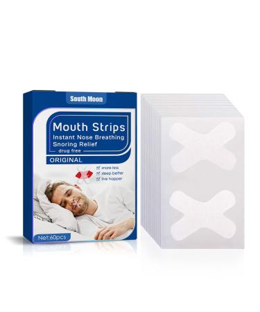 Sleep Strips 60pcs Advanced Gentle Mouth Tape for Better Nose Breathing Less Mouth Breathing Improved Nighttime Sleeping and Instant Snoring Relief