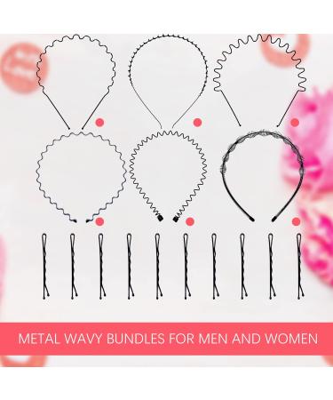 6 PCS Black Metal Hairbands & Bobby Pins - Stylish Headbands for Men & Women - Buy Online on GoSupps.com