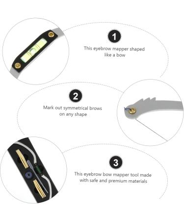 Beavorty 3pcs bow eyebrow ruler make up kit microblading caliper measuring tool drawing tool draw a line - Buy Online on GoSupps.com