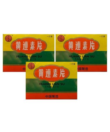 Huang Lian Su Tablets 12 Bottles (12 Tablets per Bottle) - 3 Boxes