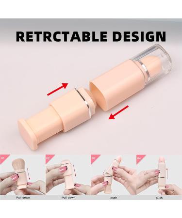 CHANGAR Retractable Travel Makeup Brushes - 2 in 1 Portable Blush & Foundation Brush with Cover - Perfect for On The Go Beauty - Buy Online on GoSupps.com