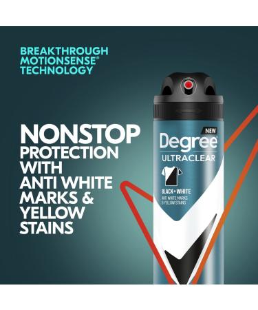 Degree Men MotionSense Antiperspirant Deodorant Dry Spray UltraClear Black+White 3.8oz (Pack of 3) - Long-lasting Odor & Sweat Protection - Buy Online on GoSupps.com