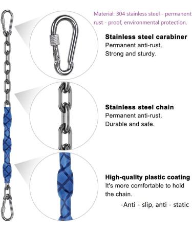 Dakzhou 64 Swing Chain Stainless Steel 304 | Permanent Anti-Rust | 1000 lbs Weight Capacity | 2 Chains + 4 Free Fast Links - Buy Online on GoSupps.com