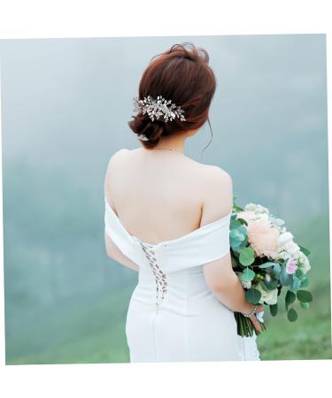 Beatifufu Rhinestone Tuck Comb Leaf Bridal Headpieces Bride Hair Side Comb Pearl Bridal Hair Accessories Wedding Accessories Bridal Hair Comb Side Combs Flower Girl Hair Accessory Metal - Buy Online on GoSupps.com