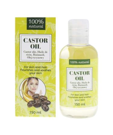Cold -pressed organic castor oil Castor Oil 100% natural 150ml in natural vegan genetic engineering -free oil.Care and donate moisture to the skin hair eyelashes and eyebrows