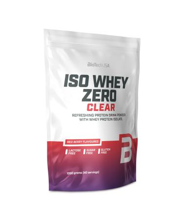 Biotechusa iso whey zero clear drinks powder refreshing sugar -free lactose -free gluten -free 5 fruit taste directions 88 kcal 21g protein bcaas 1000 g red berry red berry 1 000 g