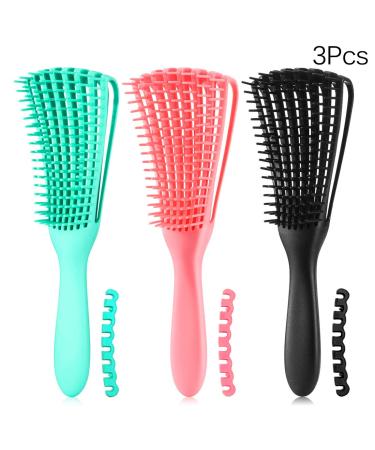 3 Pack Hair Detangler Brush for Afro Textured Hair | Detangling Brush for Natural Hair | Exfoliating Scalp Brush | 3 Count Set - Buy Online on GoSupps.com