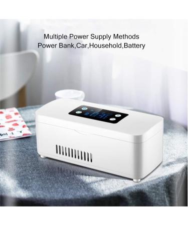 Mini Fridge Portable Insulin Cooler Medicine Refrigerated Box Intelligent Charging Insulin Fridge LCD Display Mini in White 21x9x9cm(8x4x4inch) - Buy Online on GoSupps.com