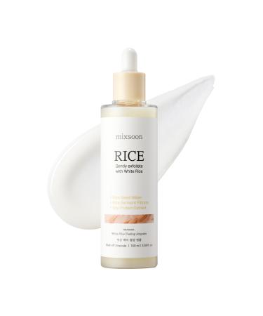 mixsoon White Rice Peeling Ampoule - White rice exfoliant Gentle Exfoliating Serum for Smooth Radiant Skin Dead Skin Cells Remover 100ml / 3.38 fl.oz. Korean Glass Skin Care White Rice 3.38 Fl Oz (Pack of 1)