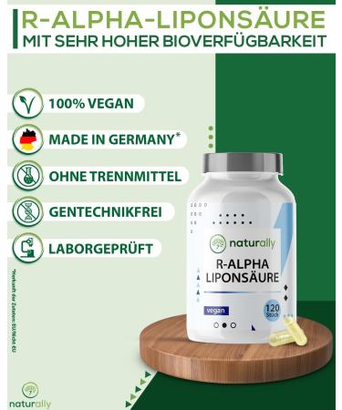 Buy Naturally R Alpha Lipoic Acid Capsules 300mg - 120 Vegan Capsules | Made in Germany | 4-Month Supply | Alpha GBC & NAC - Buy Online on GoSupps.com