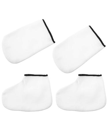 2 pairs of hand mask foot mask spa gloves spa accessory for the skin of women peeling boots moisture-giving waking pocket away white insulation polyester