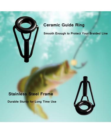 Fishing Rod Repair Kit - 8pcs Stainless Steel Rod Tip Replacement Kit with Ceramic Rings - Buy Online on GoSupps.com