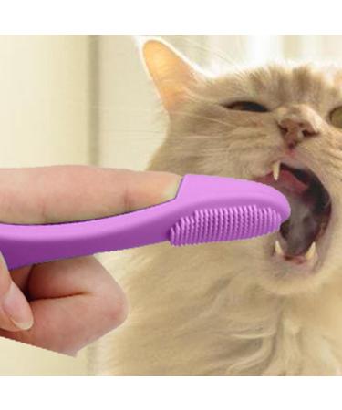 Grooming Brush for Cat Chin | Grooming Chin Scrubber Soft Chin Brush | Non-Slip Cleaning Brush Finger Multifunctional Pet Supplies for Cats Purple - Buy Online on GoSupps.com