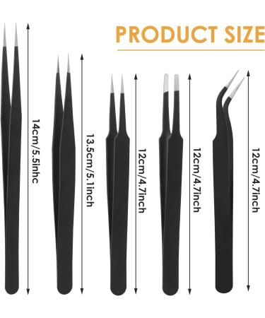 Prasacco 5-Piece Mini Bead Tweezers Set - Premium Stainless Steel Curved Tweezers for Jewelry Making and DIY Crafts - Buy Online on GoSupps.com