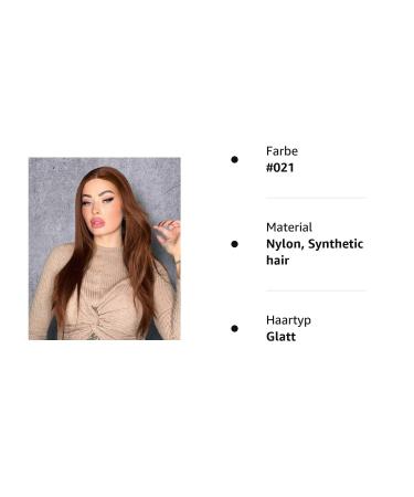 Vebonny Auburn Brown Lace Front Wig for Women - 20 Inch Straight Hair with Baby Hair Glue-Free & Middle Parting - #021 - Buy Online on GoSupps.com