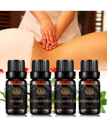 Aromatherapy Chamomile Essential Oil Set for Air Freshener 100% Pure Vetiver Essential Oils for Diffuser 100% Pure Peppermint Oils Set 4x10ml Aromatherapy Eucalyptus Oils Set for Humidifier - Buy Online on GoSupps.com