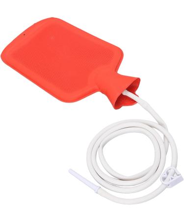 Home Klistier Bag Kit with Hose & Clamp - Silicone Shower & Enema Combo 2L for Intestinal Cleansing (Red) - Buy Online on GoSupps.com