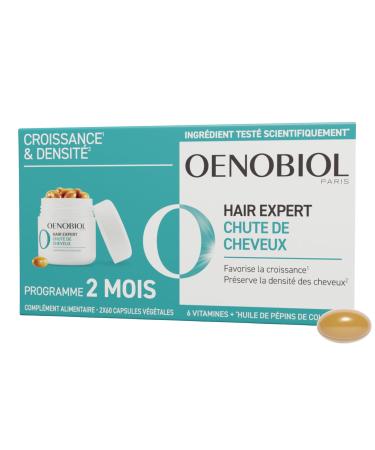 OENOBIOL HAIR EXPERT Chute de Cheveux - Nouvelle formule concentr e - Favorise la croissance - Pr serve la densit des cheveux -Compl ment alimentaire 2x60 capsules-Programme 2 mois 60 unit (Lot de 2)