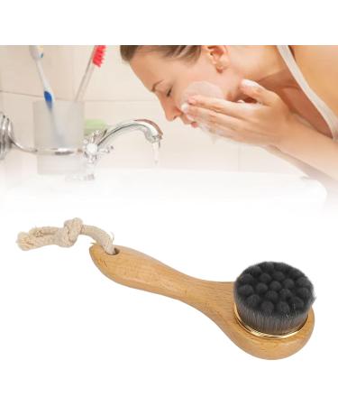 Manual Facial Cleansing Brush Manual Wooden Face Scrubber with Long Handle Ultra-Soft Deep Cleansing for Home - Buy Online on GoSupps.com