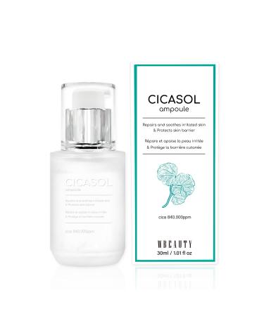 Centella Asiatica 84% Cica Cicasol Ampoule (30mL / 1.01oz) Serum for Face to Repair  Soothe  Moisturize Skin - Reduce Hot Flush  Irritations - Natural Active