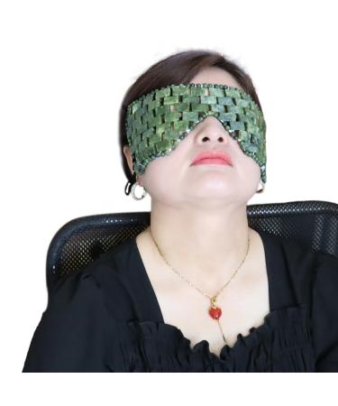 Stone Eye Mask Jade Eye Sleep Mask Cooling Eye Pad Natural Stone Eye Patches with Adjustable Strap for Meditation Sustainable Eye Relaxation Reduce Swelling Wrinkle