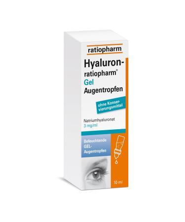 Hyaluron ratiopharm gel eye drops: intensive moisture for dry eyes tolerated with soft and hard contact lenses 10 ml