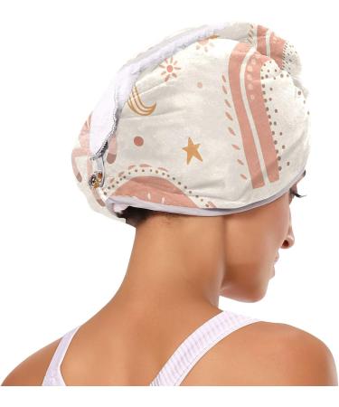 Unicorn Rainbow Stars Hair Towel 2 Pack - Super Absorbent Quick Dry Hair Turbans for Women & Girls - Buy Online on GoSupps.com