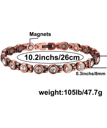 Copper Anklet Bracelet for Women - Crystal Healing for Arthritis Pain Relief - Buy Online on GoSupps.com