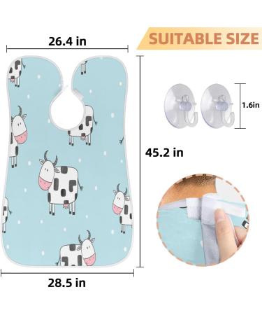 Beard Bib Apron for Men - Waterproof Hair Catcher Cape | Non-Stick Grooming Cloth with Cow Polka Dots - Perfect for Shaving & Trimming - Buy Online on GoSupps.com