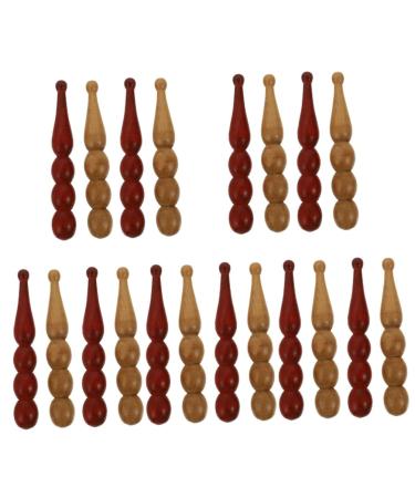 Ultechnovo 20 STK Pearl Massage stick manual bodystick massage device made of wood massage devices for feet guasha tool for the body pen acupuncture point sticker fragrant wood cosmetics