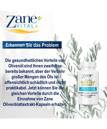 Zane Greek Olive Leaf Extract - 20% Oleuropein for Immune Support & Healthy Blood Pressure - Natural Cardiovascular Health - Buy Online on GoSupps.com