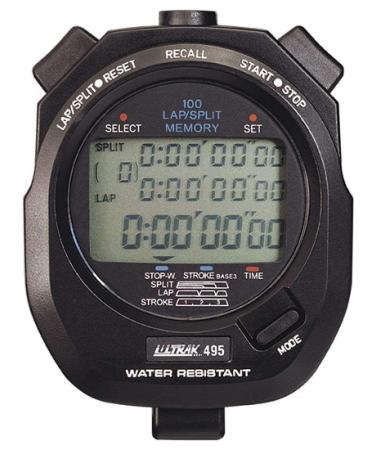 ULTRAK 495 100 Lap Memory Black Professional Stopwatches Continuous Display of Event Time New
