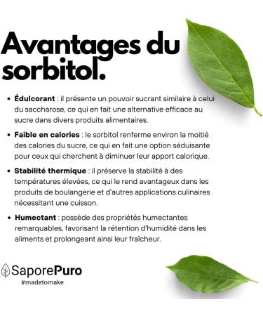 SaporePuro SORBITOL powder 500 g - alternative sugar with low glycemic index - Buy Online on GoSupps.com