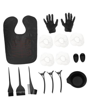 Housoutil 1 Set Hair Coloring Tools Hair Color Applicator Hair Coloring Supplies Hair Coloring Kit Hair Mixing Bowl Hair Dye Hair Tinting Brush Baking Oil Hair Comb Plastic 20.5x6cm Black
