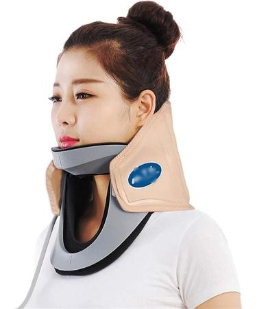 SSDDDLZEQ Rescue Rause Halskrause for posture |Cervical tensile device |Cervical pain and pressure for office workers students (color: beige size: 20cm) 20cm beige