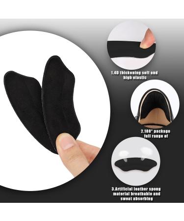 KINBOM 2 Pair Self-Adhesive Heel Grips Cushions for Loose Shoes - Black | Heel Pads for High Heels, Sneakers, Men, Women - Buy Online on GoSupps.com