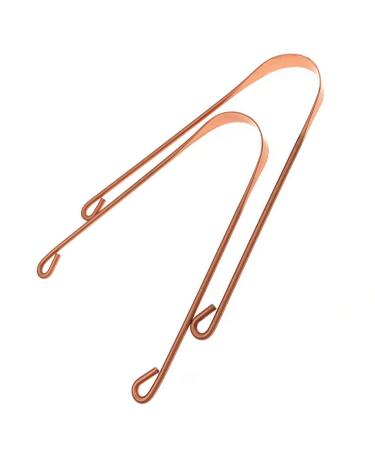 Tongue scraps made of 100 % pure copper - 2 pieces natural Ayurvedic tongue cleaner sells bad breath and maintains oral hygiene great grip with non -synthetic handle