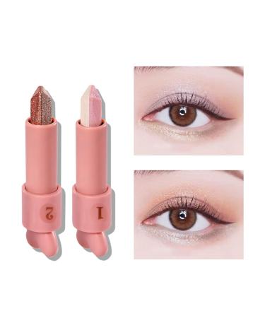 ICE LOVE 2pcs Glitter Eyeshadow Stick Set - Long Lasting Matte Cream & Shimmer Dual Color Eye Makeup - Buy Online on GoSupps.com