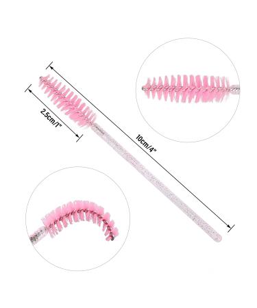 50PCS Crystal Pink Disposable Mascara Wands - Makeup Eyelash Eyebrow Spoolie Brush for Extensions - Buy Online on GoSupps.com