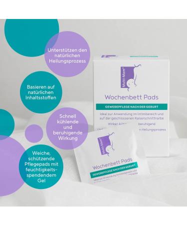 Multi-Mam Puerperium Pads Intimate Care for Postpartum Relief | Fragrance-Free Gel Pads for Cesarean & Vaginal Birth 14 Pack - Buy Online on GoSupps.com