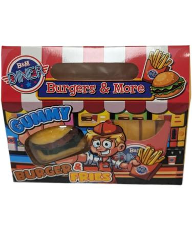 Diner Giant Gummy Burger & Fries 130g Sweet Jelly Candy Squishy Xmas Treats Delights - Buy Online on GoSupps.com